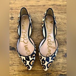 Sam Edelman Rodney Leopard Print Calf Hair D’Orsay Flats 8